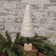 Cream Felted Wool Tree - 10.25"H