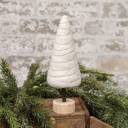 Cream Felted Wool Tree - 8.5"H
