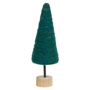 Dark Green Felted Wood Tree - 12"H