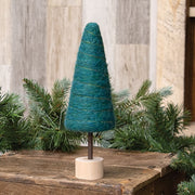 Dark Green Felted Wool Tree - 10.25"H