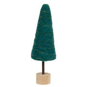 Dark Green Felted Wool Tree - 10.25"H