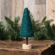Dark Green Felted Wool Tree - 8.5"H