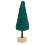 Dark Green Felted Wool Tree - 8.5"H