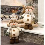 Cozy Brown Standing Snowmen  (2 Count Assortment)