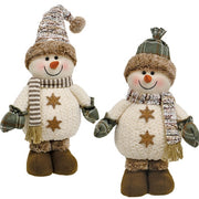 Cozy Brown Standing Snowmen  (2 Count Assortment)