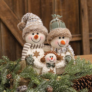 Cozy Brown Snowman Family