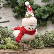 Fabric Bird with Red Hat and Scarf