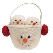 Bucket of Fuzzy Snowball Ornaments (Set of 8)