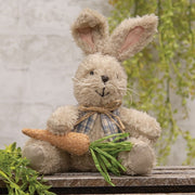 Sitting Tan Boy Bunny Doll - 10"H