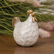 Carved Look Resin Looking Up Chicken Sitter