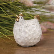 Carved Look Resin Chicken Sitter