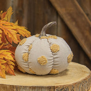 Cream Plush Polka Dot Pumpkin