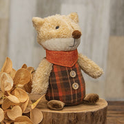 Plush Plaid Fox Sitter