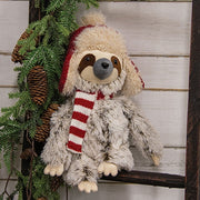 Fuzzy Sloth with Trapper Hat