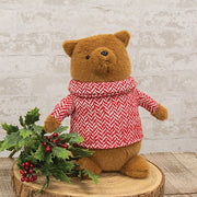 Fuzzy Bear with Chevron Sweater