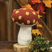 Burnt Orange Polka Dot Mushroom Sitter