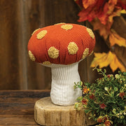 Orange Polka Dot Mushroom Sitter