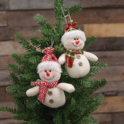 Plush Plaid and Chevron Snowmen with Crate (Set of 12)