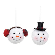 Snowman Head Ornament (2 Count Assortment)