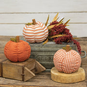 Plush Orange Patterned Pumpkin  (3 Count Assortment)