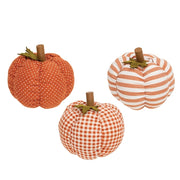 Plush Orange Patterned Pumpkin  (3 Count Assortment)