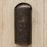 Wood & Punched Tin Candle Lantern