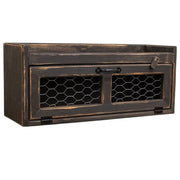 Counter Box with Chicken Wire Door - Black