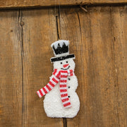 Fuzzy Glittered Snowman with Scarf Hanger - 8.75"H