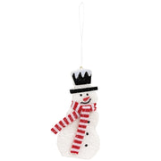 Fuzzy Glittered Snowman with Scarf Hanger - 8.75"H