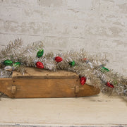 Silver Tinsel & Holday Bulbs Garland - 5 Ft.