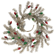 Silver Tinsel & Holday Bulbs Garland - 5 Ft.