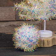 Opalescent Tinsel Ball Ornament - 5"