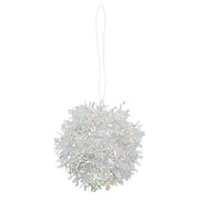 Opalescent Tinsel Ball Ornament - 4.5