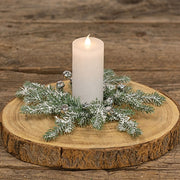 Snowy Silver Bells Candle Ring - 3.5"