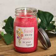 Friends Are the Sunshine in Your Heart Strawberry Lemonade Pint Jar Candle (Pack of 12)