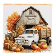 Autumn Harvest Pumpkin Truck Block - 6" Sq.
