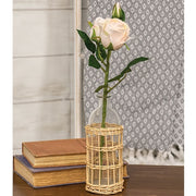 White Willow Wrapped Glass Bottle - 8.5"