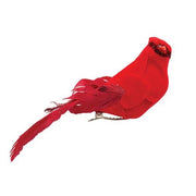 Mini Feather Cardinal Clip Ornament Must order in Multiples of 12 (Pack of 12)