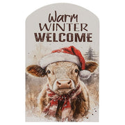 Warm Winter Welcome Cow Arch Sign - 11.75"L x 19"H