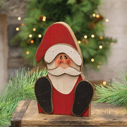 Distressed Wooden Sitting Santa