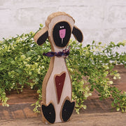 Distressed Wooden Heart Sheep Sitter