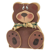 Distressed Wooden Teddy Bear Sitter  (2 Count Assortment)