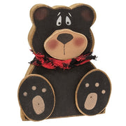 Distressed Wooden Teddy Bear Sitter  (2 Count Assortment)
