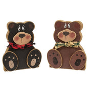Distressed Wooden Teddy Bear Sitter  (2 Count Assortment)