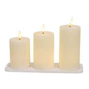 Ivory Rechargeable Timer Pillars (Set of 3)