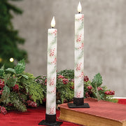 Winter Pine & Berries Timer Tapers (Set of 2)