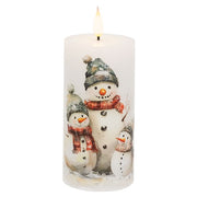 Snowman Family Timer Pillar - 6"