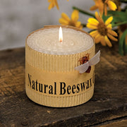 White Honeycomb Bee Charm Pillar Candle - 2.5" x 2"