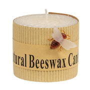 White Honeycomb Bee Charm Pillar Candle - 2.5" x 2"