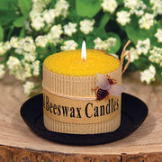 Yellow Honeycomb Bee Charm Pillar Candle - 2.5" x 2"